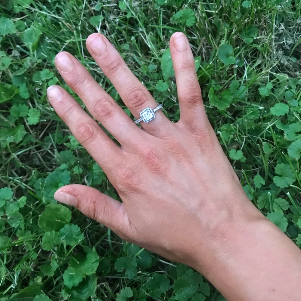 PANDORA square sparkle ring